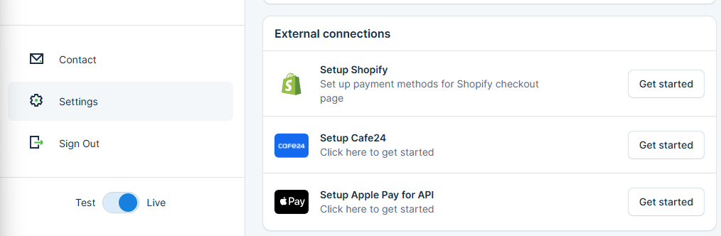 Setup Apple Pay for API in Settings