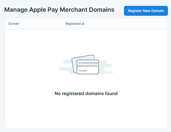 Register New Domain button