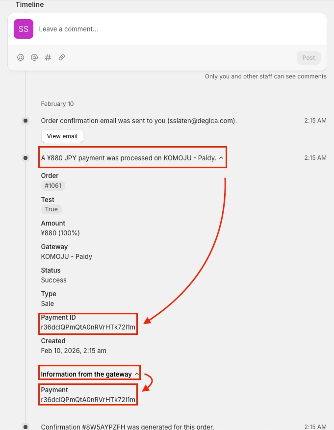 Shopify Order Timeline